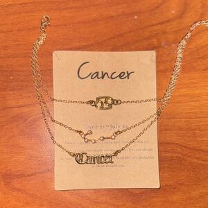 Gold Zodiac Cancer bracelet Set